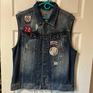 Buffalo Denim Vest with Patches